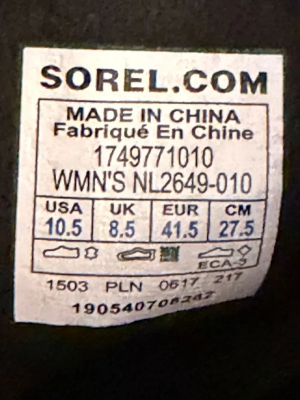 Sorel Caribou Slim Women’s 10.5 Black Leather Waterproof Winter Snow Boots